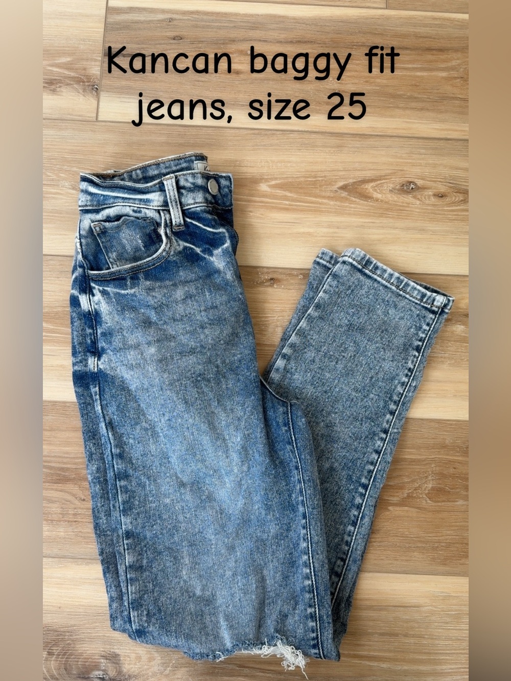 KanCan Women's Boyfriend Jeans in Faded Blue Wash